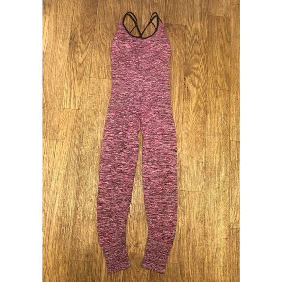 NWOT Intimately Free People Pink Black Barely There Space Dye Bodysuit Size XS/S - Picture 2 of 15